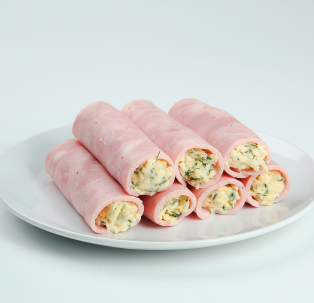 Rollos de jamón con palmito